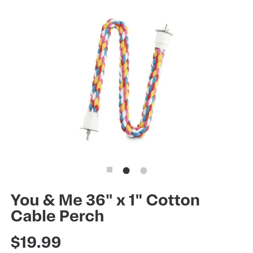You&Me BIRD PERCH ROPE (VERY DURABLE!! For all birds